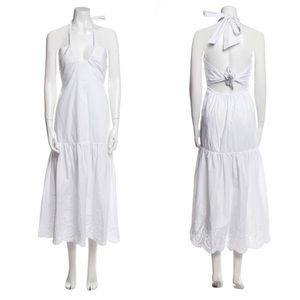 Jason Wu White Halter Neck Maxi Dress with Open Back, NWT, Large